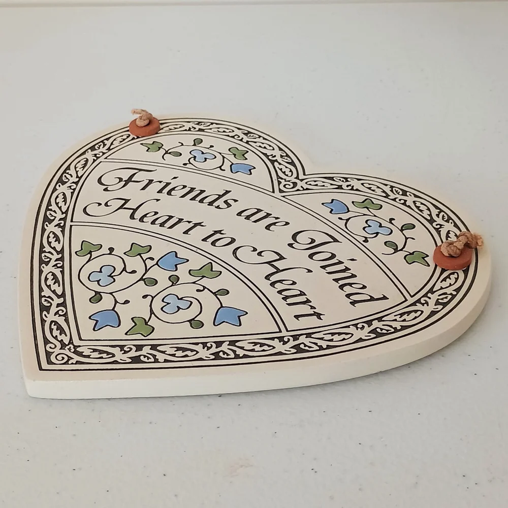 Spooner Creek Designs Ceramic Wall Heart Friends Are Joined Heart To Heart